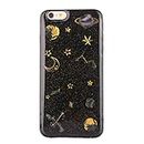 iPhone 6 Case iPhone 6S Black Case [With Tempered Glass Screen Protector],Mo-Beauty Bling Shiny Cute Pattern Design Sparkle Glitter Soft TPU Case Cover For Apple iPhone 6/6S 4.7 Inches (Star)