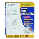 C-Line Top Loading Economy Weight Poly Sheet Protectors, Reduced Glare, 8.5 x 11 Inches, 200 per Box (62067)