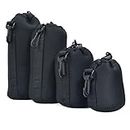 yantralay Neoprene Lens Case Pouch Set for DSLR Camera - Pack of 4 - Thick Protective Bags - Protect from Moisture, Dust, & Scratches - (S, M, L, XL) - Black