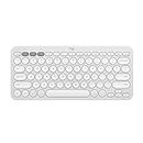 Logitech Pebble Keys 2 K380s, Multi-Device Bluetooth Wireless Keyboard with Customisable Shortcuts, Slim and Portable, Easy-Switch for Windows, macOS, iPadOS, Android, Chrome OS - Tonal White