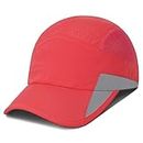 GADIEMKENSD Running Hat, Mens Outdoor Hat Unstructured Baseball cap UPF 50 UV SPF Exercise Run Caps Reflective Breathable Light Sun Hats Quick Dry Summer Sports Hat cap Men Woman Under 10 Red