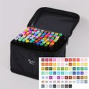 24/80 Colours Dual Tip Twin Marker Pen Set For Copic Posca Drawing Artist Sketch