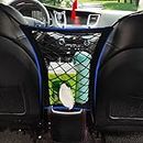 STHIRA 2-Layer Car Mesh Organizer- Over The Door Shoe Organizers Seat Back Net Bag, Barrier Of Backseat Pet Kids,Cargo Tissue Purse Holder,Driver Storage Netting Pouch,Car Divider, Black