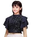 4jstar Kids Tops Bodycon Party top for Girls (15-16 Years, Black)