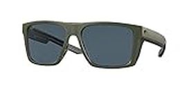Costa Del Mar Men's Lido Square Sunglasses, Moss Metallic/Polarized Grey 580p, 57 mm