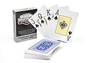 Poker Night Pro Professional Waterproof Playing Cards Plastic 100% | Texas Holdem Poker Cards (Blue Backs) | 54pcs Including 2 Jokers | Jumbo Index | Super Casino Quality