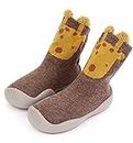 Kids Baby Anti Skid Socks Shoes for Boys and Girls Silicon Rubber Sole Ankle Socks Cum Shoe Unisex Toddler (BT, 24-25)