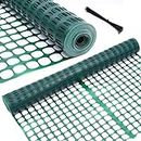 Ohuhu Garden Fence Animal Barrier: 4x100 FT Reusable Netting Plastic Safety Fence Roll, Temporary Pool Fence Snow Fence, Economy Construction Fencing Poultry Fence for Deer Rabbits Chicken Dogs