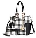 MKF Collection Tote Bag for Women, Handbag Set with Wallet-Top-Handle- Vegan Leather Purse, Paloma Black, Large
