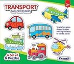 Frank Transport Puzzles - A Set of 6 Two-Piece Shaped Jigsaw Puzzle for Kids Above 3+ Years - Fun & Challenging Brain Booster Games - Educational Puzzles - 33807