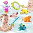 Bath Toys Magnetic Fishing Games Mold Free Water Table Pool Baby Bath Time Crab Wind-up Swimming Whale BAP Free Bathtub Tub Toys for Toddlers Infants Kids Age 18 Months 2 3+ Year Olds Boys Girls