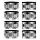 Provone 8pcs Vintage Hair Combs Plastic Side Hair Combs With 16 Teeth For Fine Hair Accessory For Women Girls (Black)