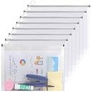 Toplive 8PCS Plastic Envelopes, A4 Letter Size Envelopes File Folders, Translucent Expanding Document Wallet Pouch with Zipper for School and Office Supplies, Clear
