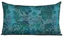 Vargottam Lumbar Pillow Cover - Decorative Pillow Covers 24x12 Inches, Printed Teal Blue Theme Pillowcase, Decorative Lumbar Cushion Covers