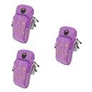 Angoily 3pcs Fitness Supply Cell Phone Waterproof Phone Bag Phone Arm Bag Sports Phone Bag Phone Holsters for Men Belt Arm Wristband Waterproof Phone Pouch Wrist Bag Outdoor Man Purple