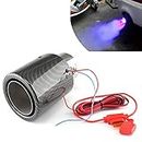 Top10 Racing Blue Flame Led Exhaust Muffler Tip Carbon Fiber Racing Automobile Car Tail Pipe Light 2.5 Inch Inlet 4 Inch Outlet - Rolled Style
