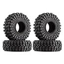 INJORA 1.0 Tires All Terrain Super Soft Sticky Tires for 1/18 TRX4M 1/24 RC Crawler Axial SCX24 FMS FCX24 Enduro24 (T1014)