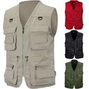 Mens Multi Pocket Vest Hunting Fishing Waistcoat Safari BodyWarmer Gilet Jacket