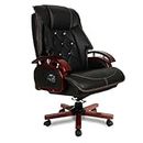THEWOODMART Furnitures Galician Luxury Recliner Office/Gaming Chair/High Back Office Chair with Any Position Lock/Big and Tall Director Chair/CEO Chair/Boss Chair (Carbon Steel, Black)