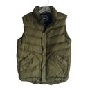 Gap Mens Down Filled Puffer Vest Jacket Size S Green Full Zip 100% Nylon Outdoor
