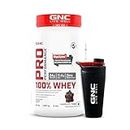 GNC 100% Whey Protein Powder & Black Steel Shaker | Chocolate Fudge | 2 lbs | Speeds Up Muscle Recovery | Boosts Lean Muscle Growth | DigeZyme® For Easy Digestion