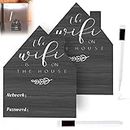 CANIPHA 2 Pcs Black WiFi Password Sign for Home, Magnetic WiFi Password Board Chalkboard Style House Shape Sign with Board Erasable Pen for Guest Home Fridge Magnet Decor Whiteboards (5.5 x4.5 Inch)