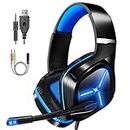 FUNINGEEK Gaming Headset for PC Headset for PS4, PC, Xbox One, PS4 Headphones with Microphone. 3.5 mm Surround Sound Gaming Headset with LED Light