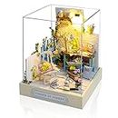 Cuteefun Maquette Maison Miniature pour Débutants à Construire, DIY Maison de Poupée Miniature Bois en Kit avec Meubles Anti-Poussière et Outils, Cadeau de Bricolage Artisanal (Coin de Jardin)