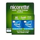 Nicorette Cools 2mg Lozenge, 80 Lozenges (2 x 40 Packs), Effective and Discreet Quit Smoking Aid for Cigarettes, Nicotine Lozenges with Dual-Layer Icy Mint Flavour Release