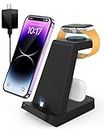 Charging Station for Multiple Devices Apple: 3 in 1 Charger Dock for iPhone, Airpods and Apple Watch- Wireless Charger Dock for Apple Watch- Charging Stand for Airpods