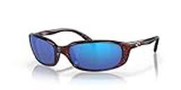 Costa Del Mar Men's Brine Polarized Oval Sunglasses, Tortoise/Grey Blue Mirrored Polarized-580G, 59 mm