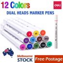 12 Colors Dual Heads Marker Pens Graphic Artist Craft Sketch Copic TOUCH Markers