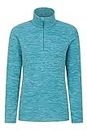 Mountain Warehouse Snowdon Womens Fleece Top - Warm Pullover, Lightweight Sweater, Half Zip, Breathable Ladies Tee, Quick Drying - For Spring Summer, Walking, Travelling Light Teal 14
