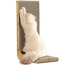 FUKUMARU Cat Scratcher, 68 CM L Shape Cat Scratch Pad Wall Mounted, Cat Scratching Cardboard with Ball Toy for Indoor Cats, Large Size