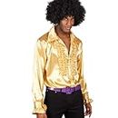 Boland- Chemise disco à volants, or, pour hommes, déguisement, chemise de fête, Schlagermove, années 70, fête de thème, carnaval