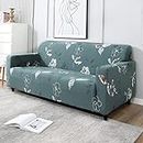 HOKIPO Elastic 3 Seater Sofa Cover Stretchable Slipcover (AR-4095-D16-Smokey Grey Floral)