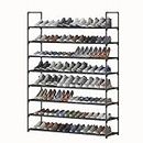 HITHIM 8 Tier Long Shoe Rack,Large Shoe Shelf for Shoe Storage,Tall Sturdy Shoe Stand,Non-Woven Fabric Shoe Organizer for Closet,Upgrade Shoe Holder for Entryway, Doorway and Bedroom