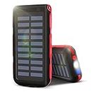 Portable Charger Solar Charger, 25000mAh Power Bank Huge Capacity, 3 Output 2 Input Ports Battery Pack, LED Flashlight SOS Warning Lamp, Phone Charger Compatible Almost All Smartphone,Tablet and More
