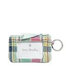 Vera Bradley Women's Cotton Zip Id Case Wallet, Pastel Plaid - Recycled Cotton, One Size