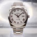 Rolex Datejust 41 Stainless Steel White Roman Dial Automatic Watch 126300