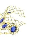 MERISHOPP Belly Dancing Bracelet with Finger Ring Indian Dance Fashion Jewelry Blue As Per Description Clothing, Shoes & Accessories | Dancewear | Adult Dancewear | Belly Dancing