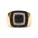 Haus of Brilliance Men's 14K Yellow Gold Plated .925 Sterling Silver 3/4 Cttw White and Black Diamond Ring Band (Treated Black, I-J Color, I2-I3 Clarity) - Size 10 - Gold - 10