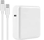 Vnj New Macbook Pro Charger, Usb C 96W Charger, Type C Laptop Charger Fit With Macbook Air(2018-2022) - White