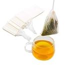 Tinkee Tea Filter bags, safe and natural material, disposable tea infuser, empty tea bag with drawstring for loose leaf tea, set of 100（3.15 x 3.94 inch ） (White)