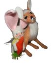 NEW 3" ANNALEE Woodland BUNNY & DEER Friends 210123 $35 Ret Easter Spring FAWN