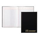 Adams Account Book, 7 x 9.25 Inches, Black, 12-Columns, 80 Pages (ARB8012M)