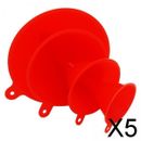 5X Kfz-Trichter tragbar rot zum Kochen Verwendung Füllflaschen