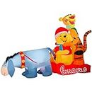 Gemmy Christmas Inflatable Winnie The Pooh in Sledding Scene with Pooh, Eeyore and Tigger, 4.5 ft Tall
