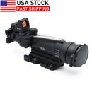 TA11 3.5X35 Real Red Fiber Optic Illuminated Glass Riflescope with Red Dot Sight
