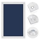 OBdeco Thermal Roller Blind Skylight Window Sun Protection Blackout Roller Blind for Velux Heat Protection No Drilling with Suction Cups (116 x 120 cm (W x L) for UK08, Dark Blue)